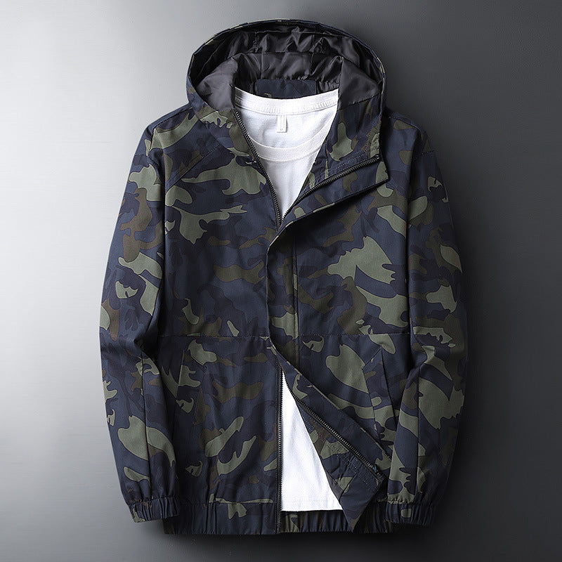 Men’s Hooded Camouflage Printed Jacket