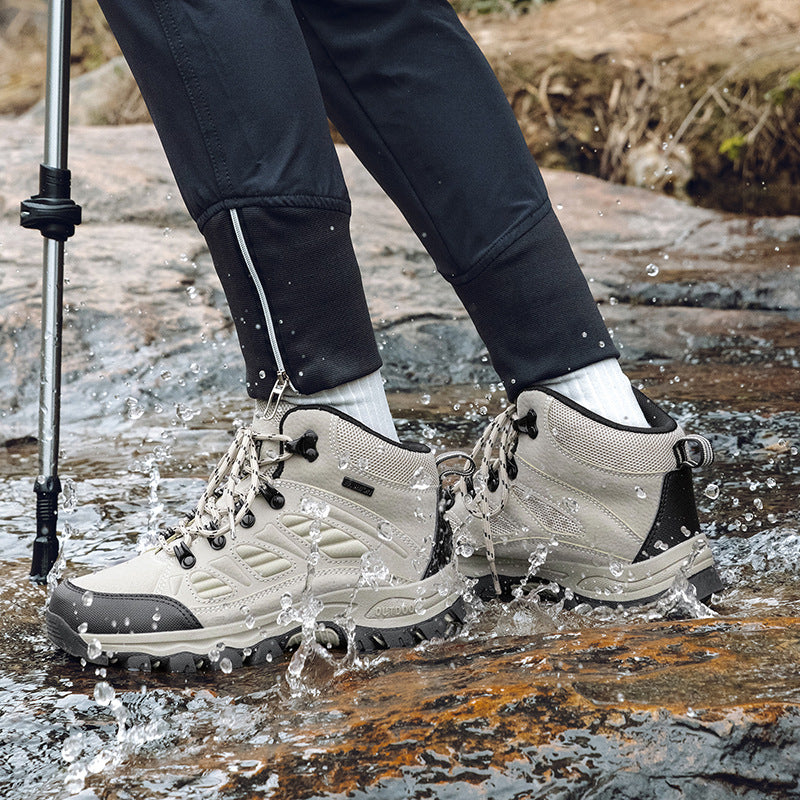 Unisex High-Top Waterproof Hiking Camping Shoes