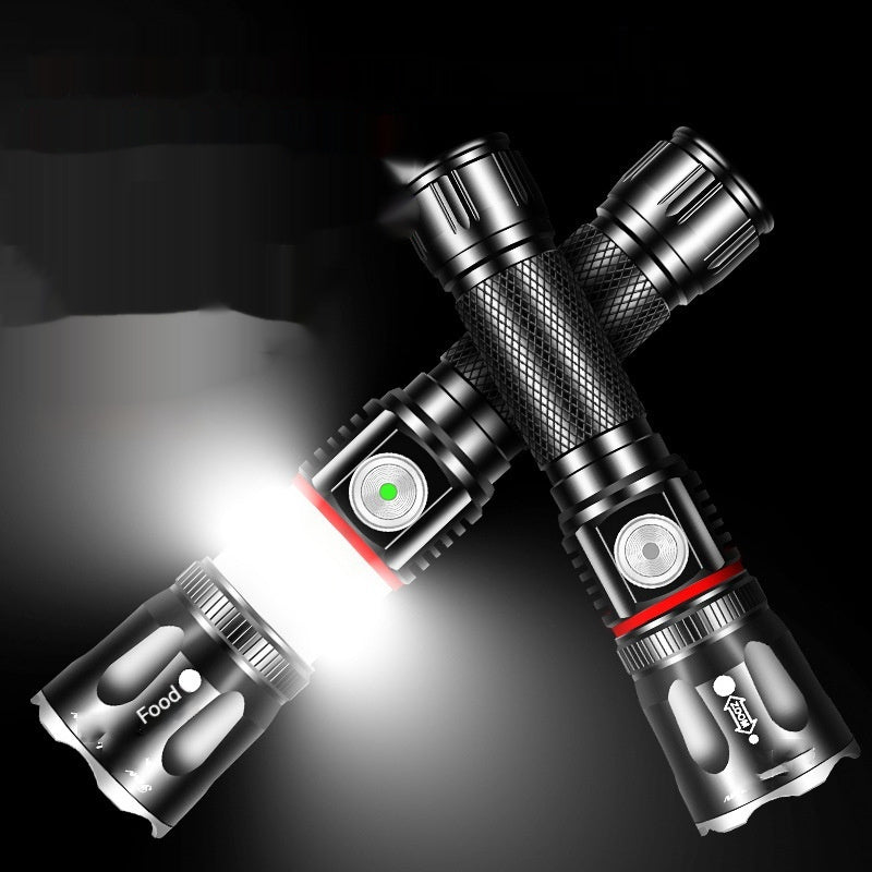 Outdoor Telescopic Multifunctional T6 High-Power Flashlight