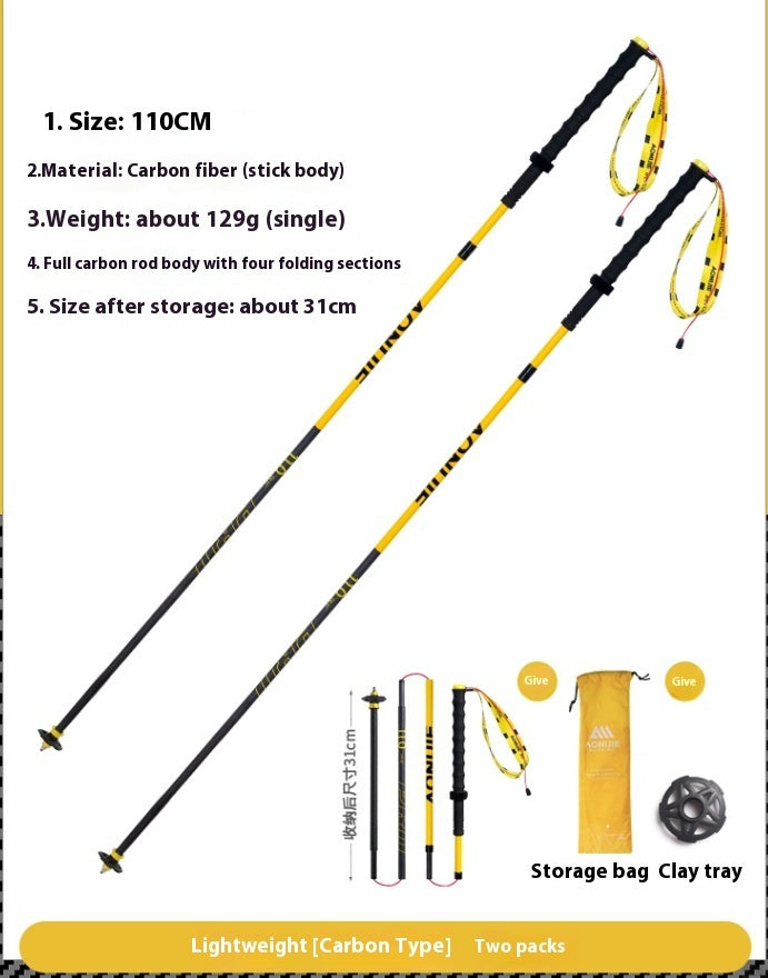 Folding Carbon Fiber Trekking Pole Off-Road Cane